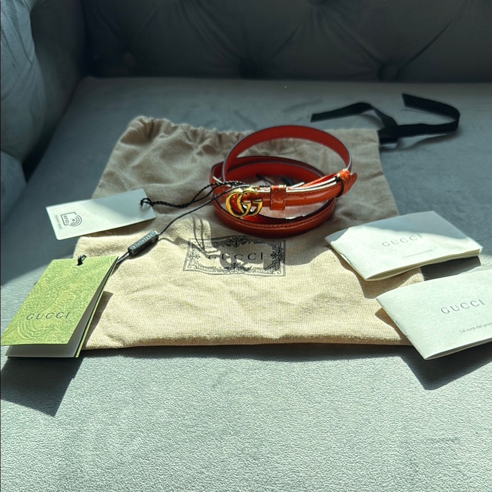 Gucci Orange Leather Belt - Picture 4 of 7